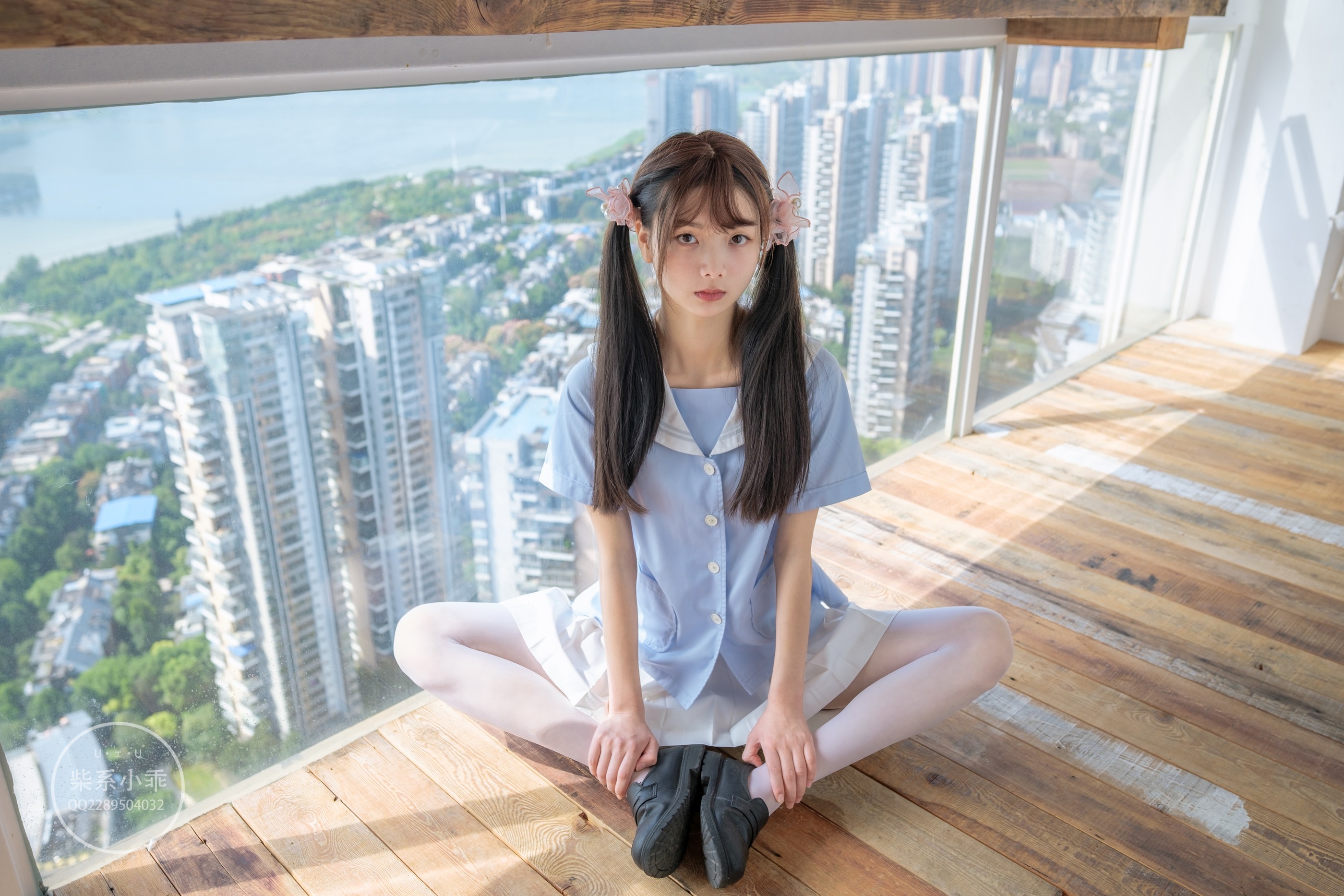 图片[1]-稚乖画册 – NO.001 晴空-01 白丝双马尾jk [79P]-XikXak